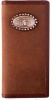 3D Belt Company W932 Brown Wallet with Smooth Trim with Oval Steer Concho
